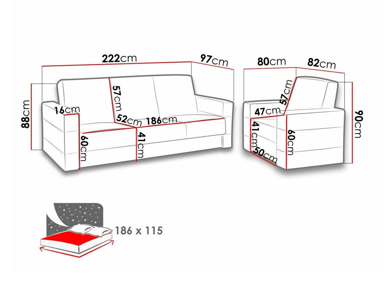 Ensemble de canapés Providence 171 (Soft 011 + Lux 05)