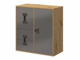 Commode Florevi 103 (Gris brillant + Chêne Artisan)