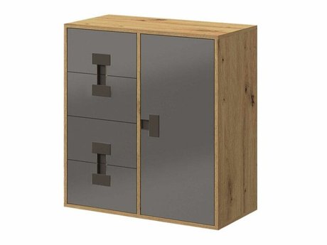 Commode Florevi 103 (Gris brillant + Chêne Artisan)