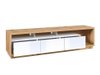 Meuble TV Austin 357 (Chêne wotan + Blanc + Blanc brillant)