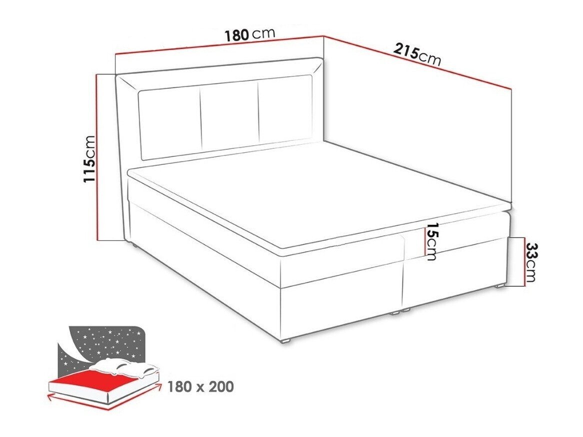 Lit boxspring Pomona 114 (Victoria 14 864)