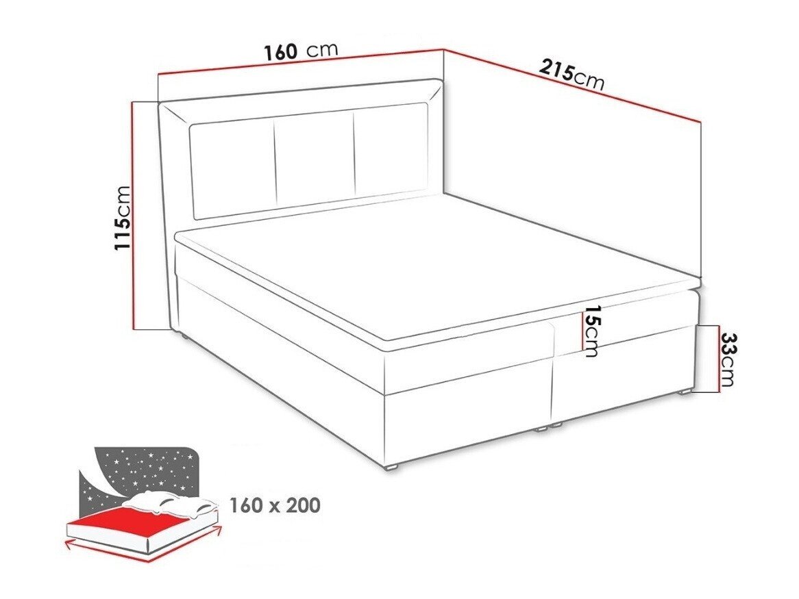 Lit boxspring Pomona 114 (Victoria 14 866)