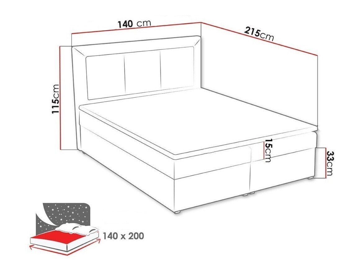 Lit boxspring Pomona 114 (Victoria 14 869)