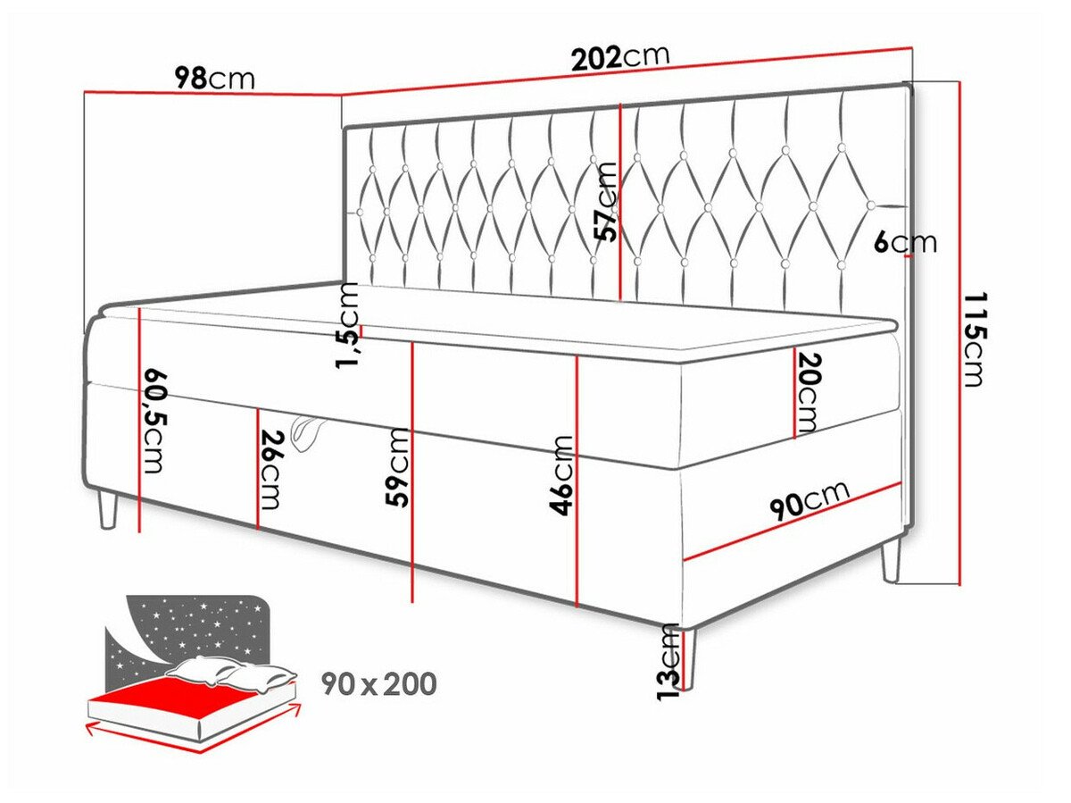 Lit boxspring Lucus II (Soft 017 + Fresh 12)