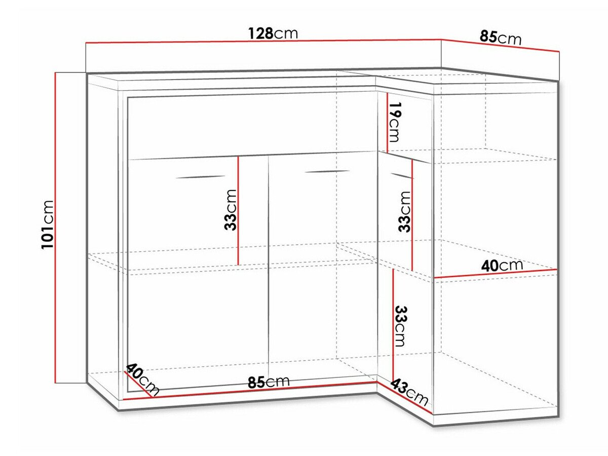 Commode d'angle Etrmoni 106 (Clair bois)