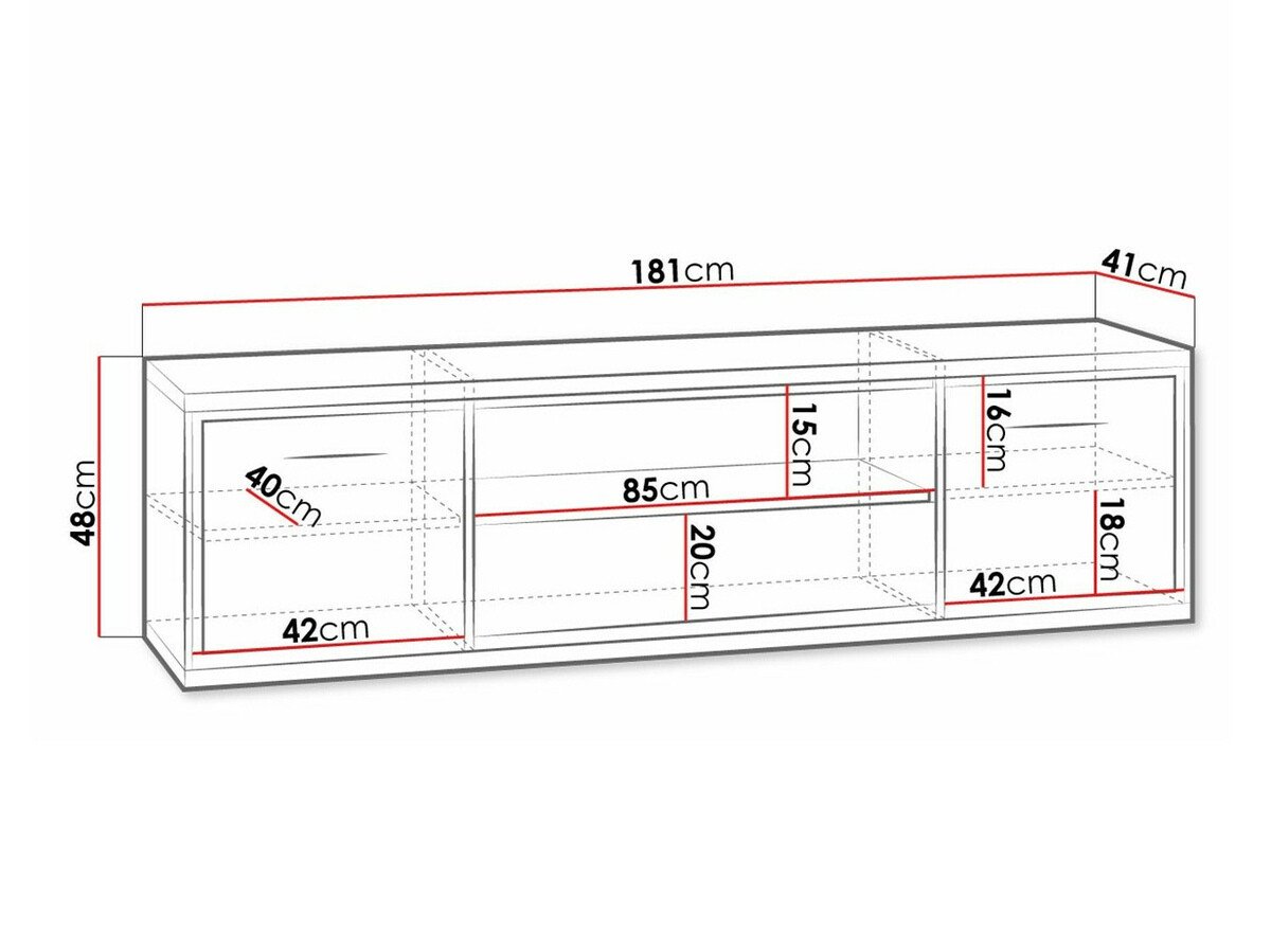 Meuble TV Etrmoni 111 (Clair bois + Chêne)