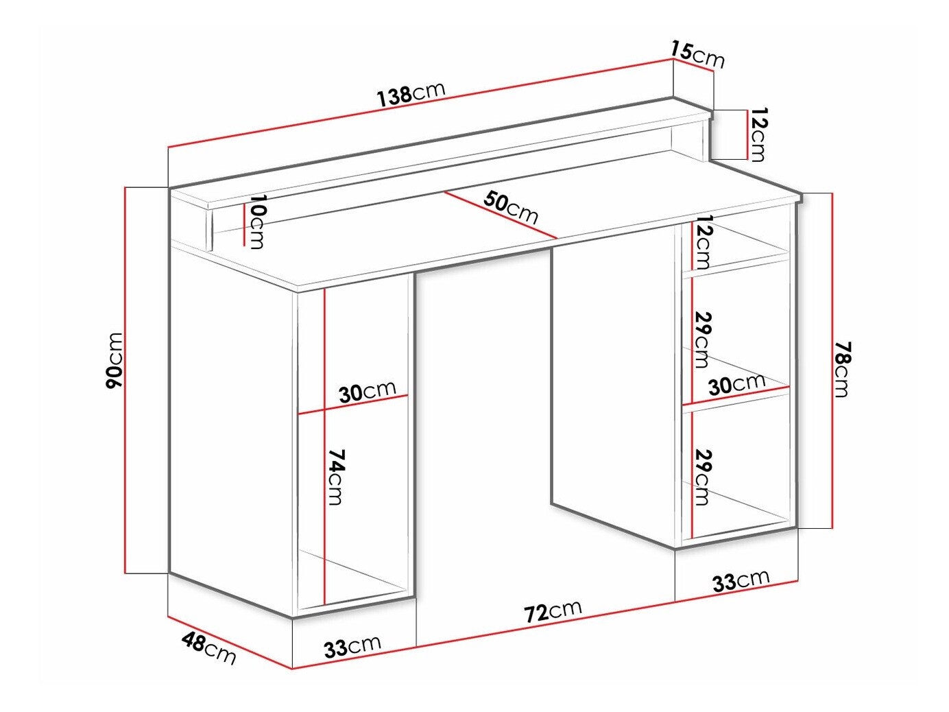 Bureau de gaming Hartford 323 (Noir)