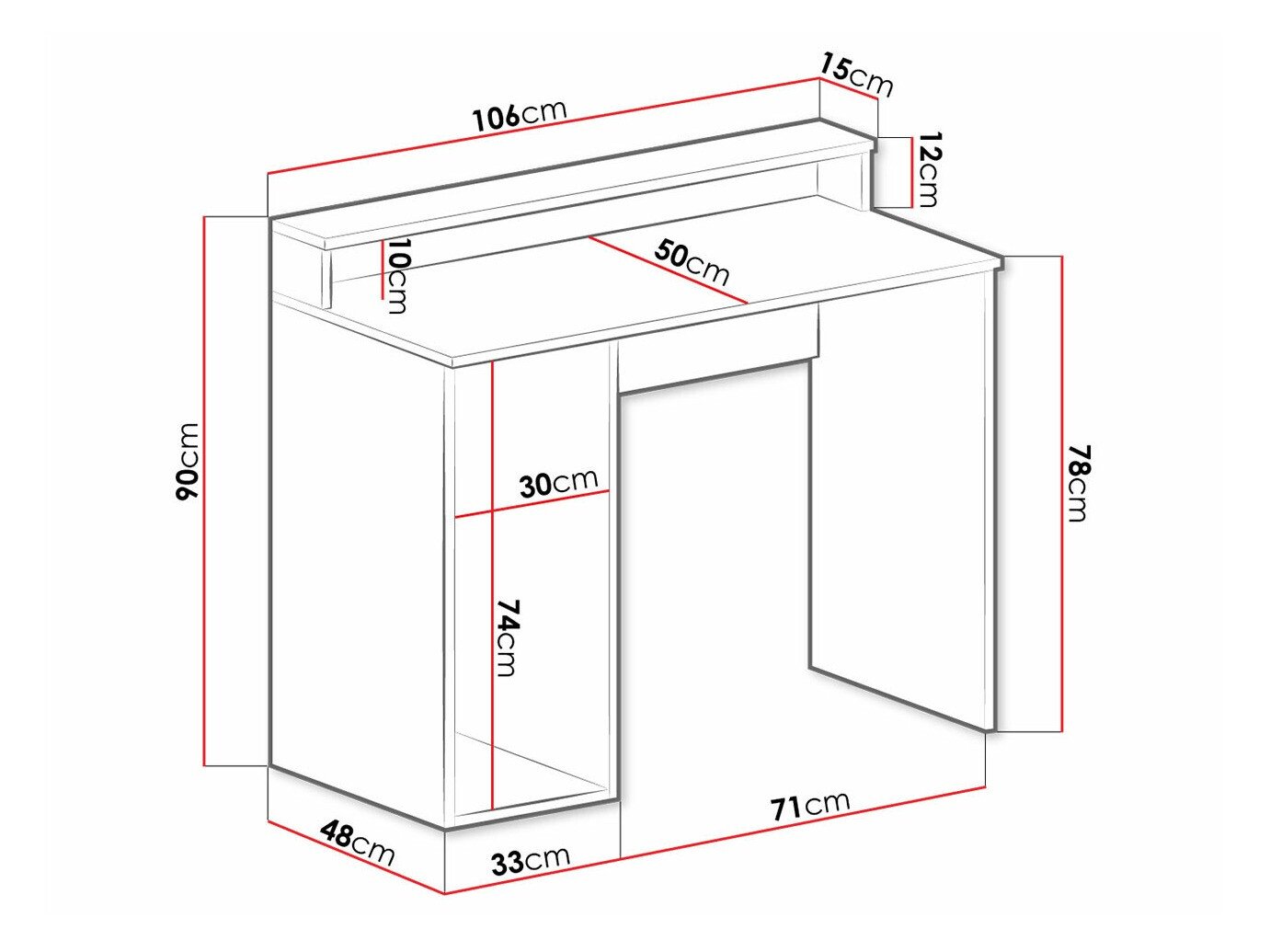 Bureau de gaming Hartford 324 (Blanc)