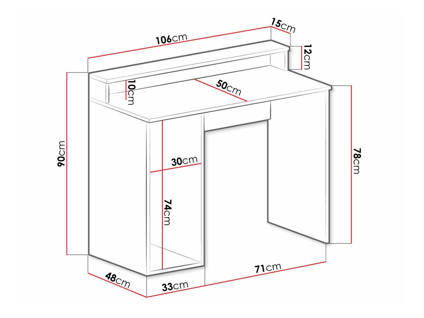 Bureau de gaming Hartford 324 (Noir)