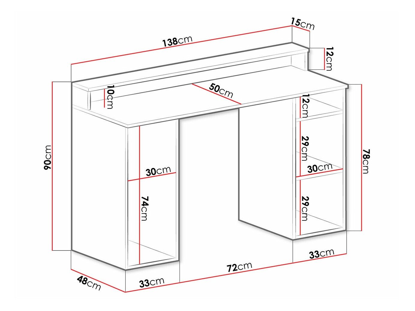 Bureau de gaming Lila (Blanc)