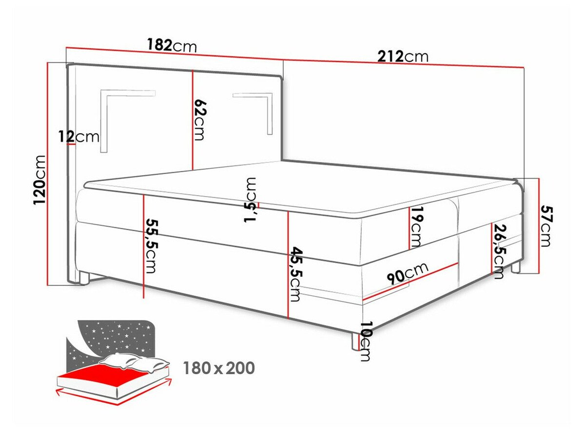 Lit boxspring Vallis (Fresh 11)