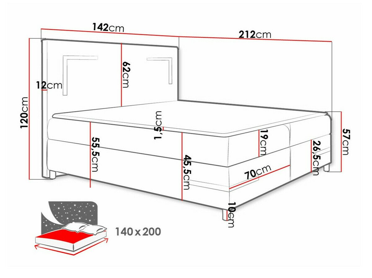 Lit boxspring Vallis (Fresh 11)