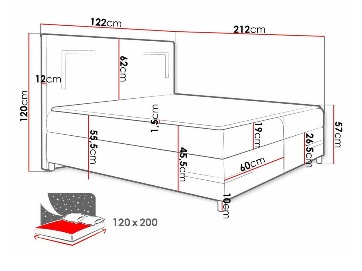 Lit boxspring Vallis (Soft 033)