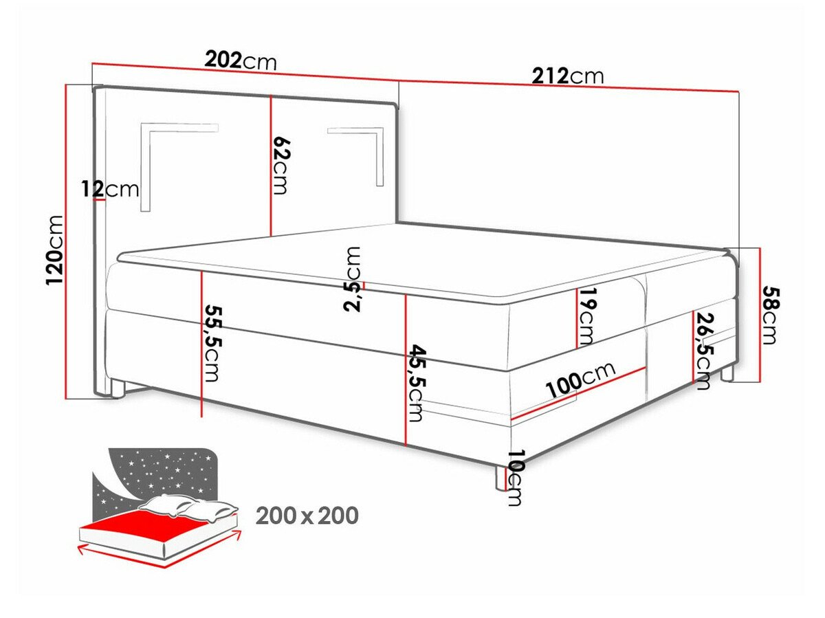 Lit boxspring Vallis (Soft 033)