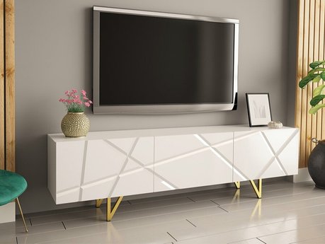 Meuble TV Mavmave 100 (Blanc + Blanc brillant)