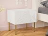Table de chevet Levelbu 102 (Blanc + Blanc brillant)