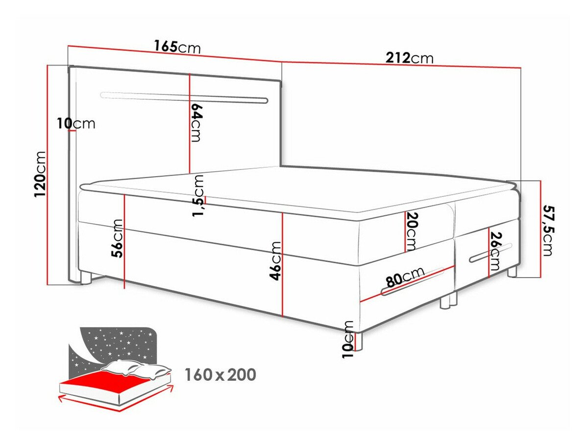 Lit boxspring Pluvia (Fresh 8)