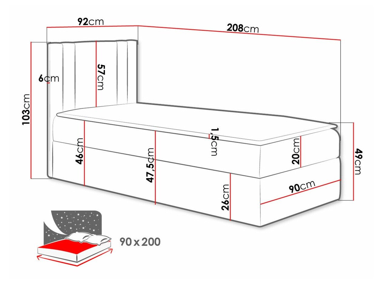 Lit boxspring Mel I (Soft 010)