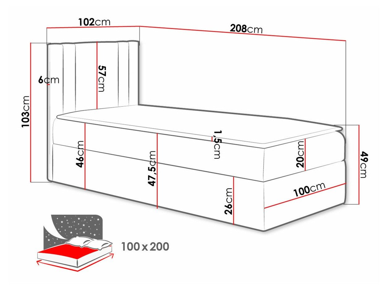 Lit boxspring Mel I (Soft 010)
