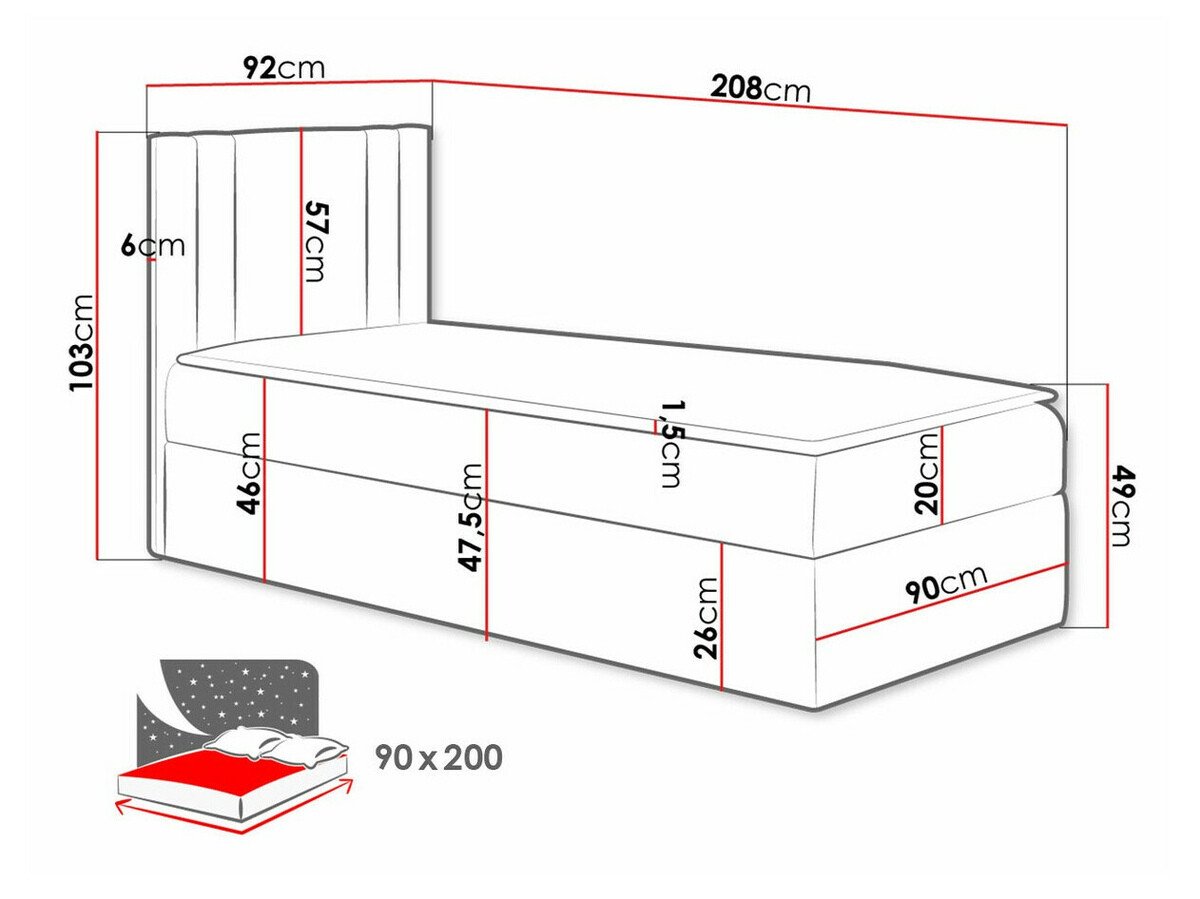 Lit boxspring Mel I (Soft 017)