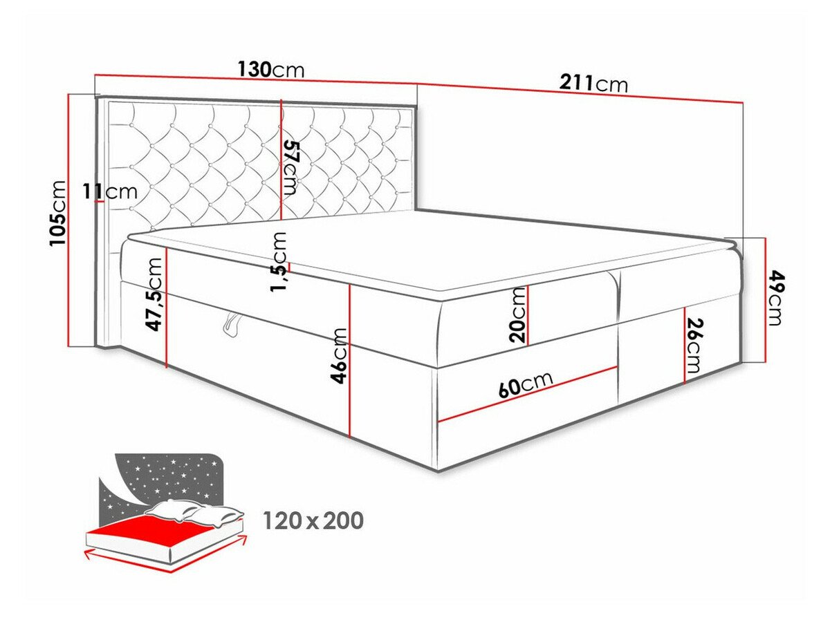 Lit boxspring Navis I (Chêne wotan + Faro 16)