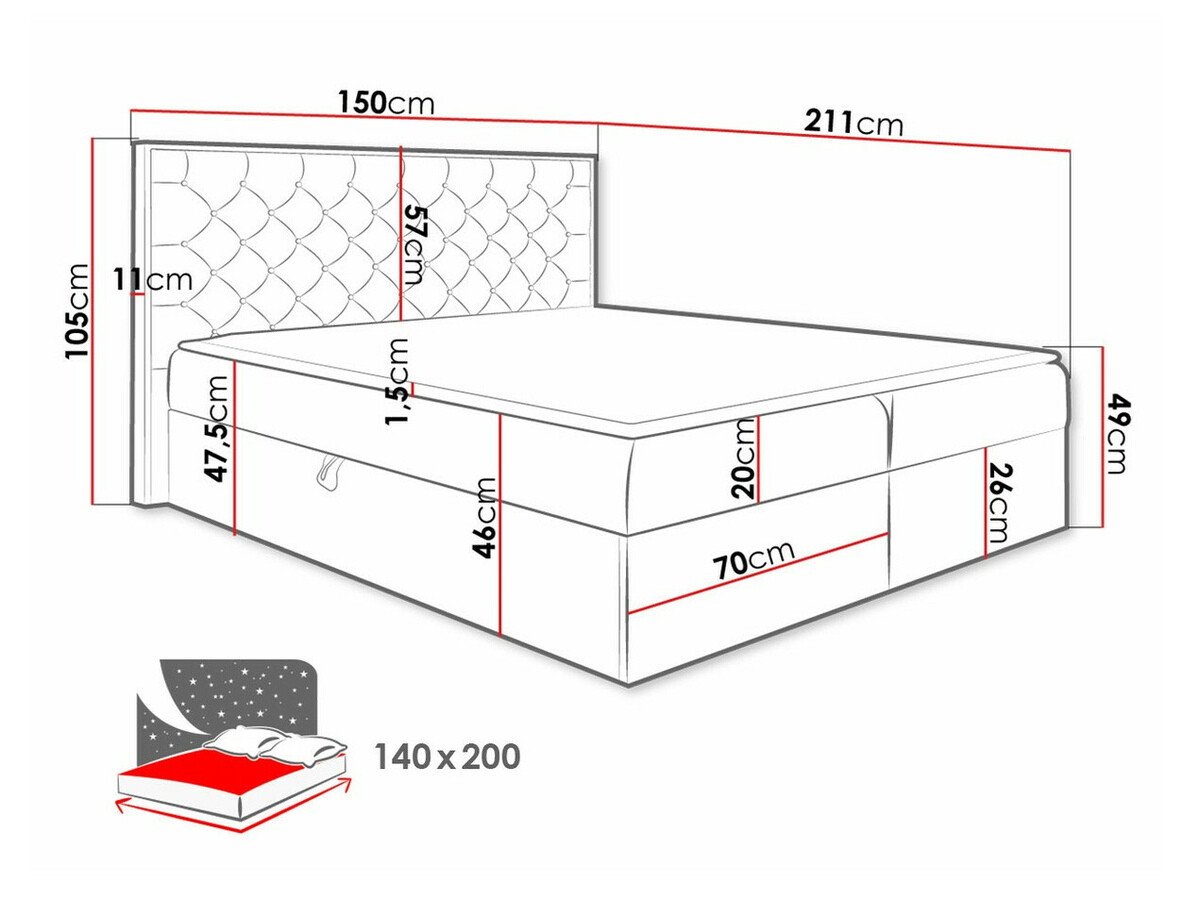 Lit boxspring Navis I (Chêne wotan + Faro 20)