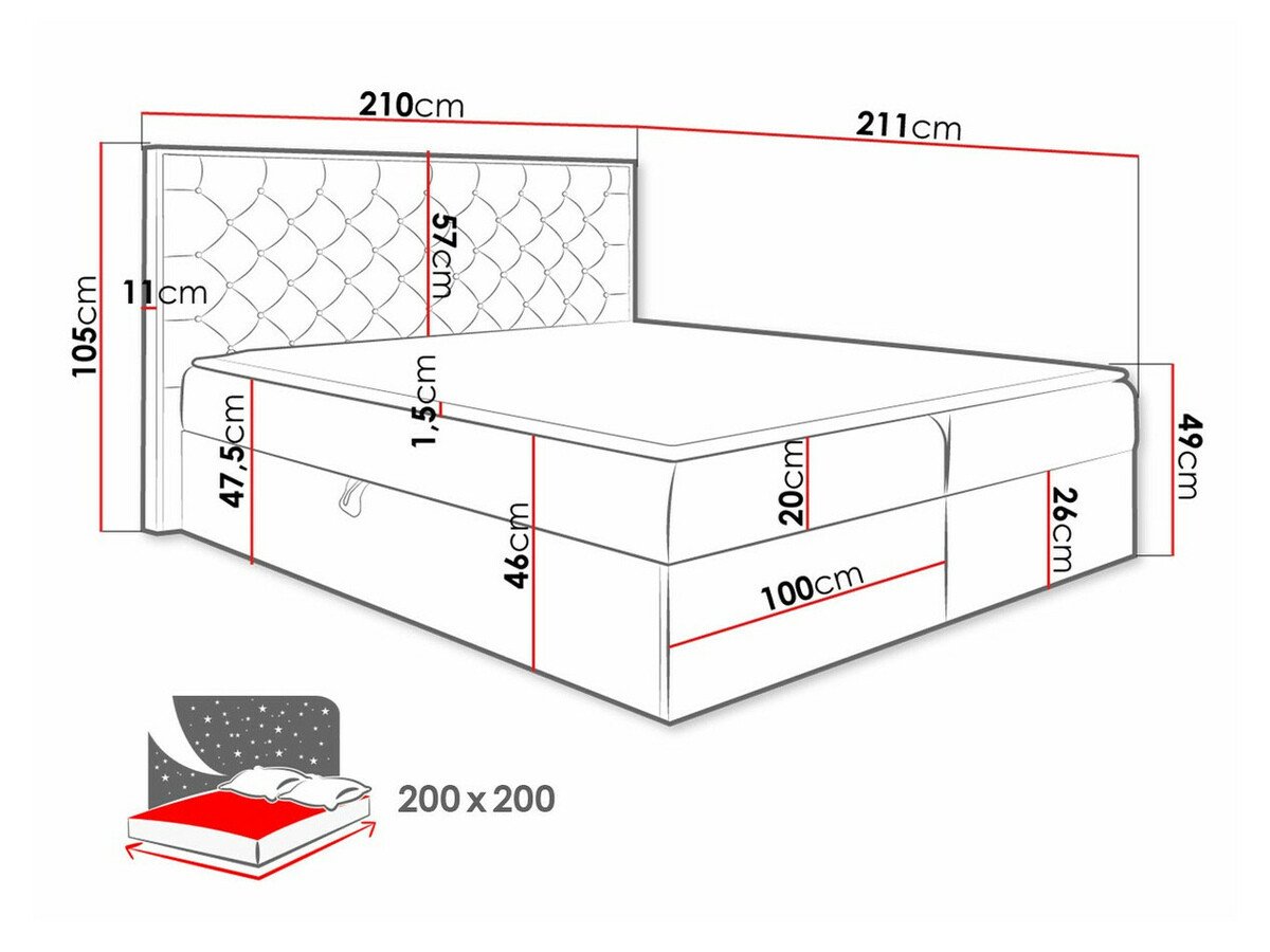 Lit boxspring Navis I (Chêne wotan + Faro 20)