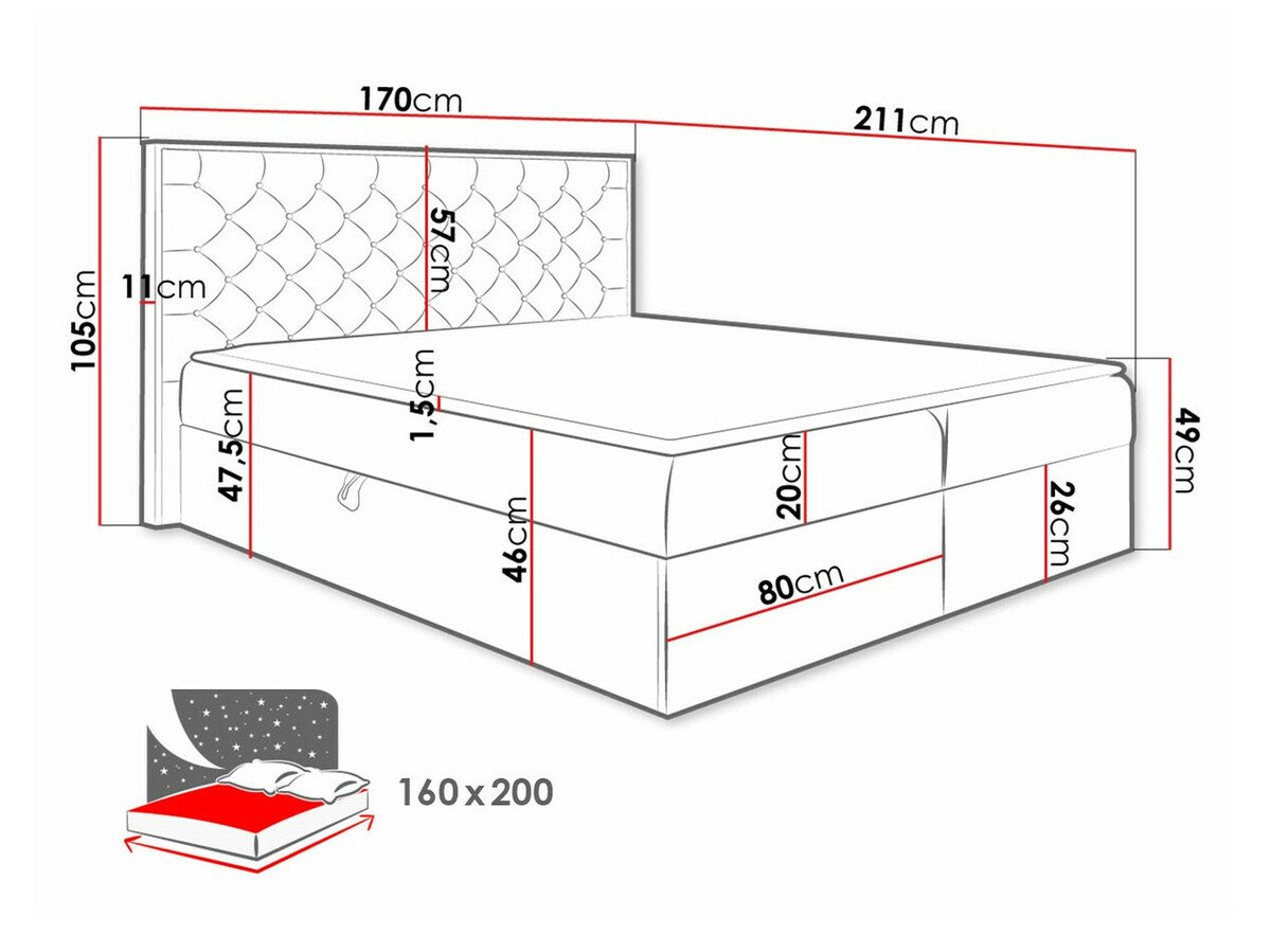Lit boxspring Navis I (Chêne wotan + Faro 7)
