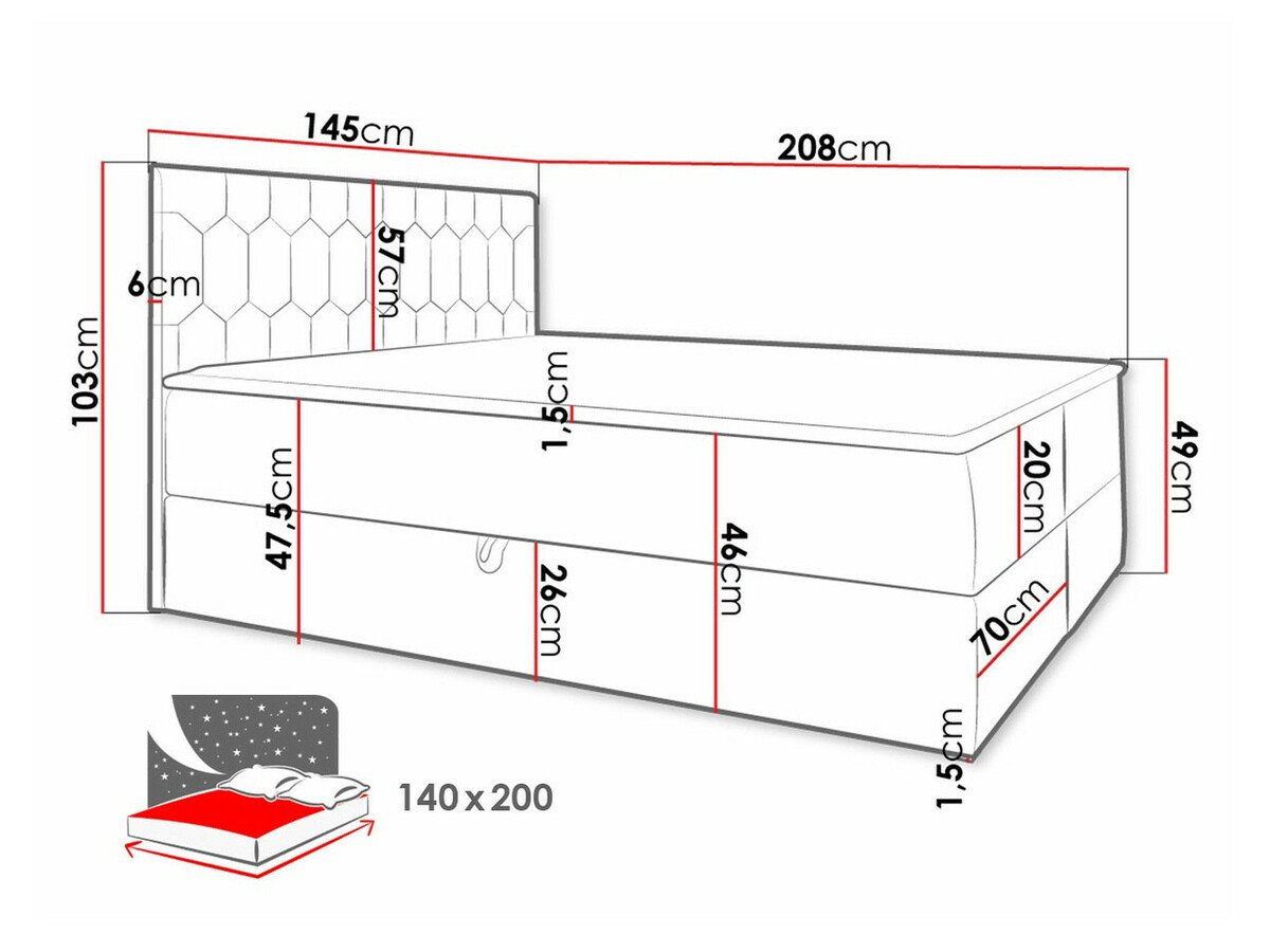 Lit boxspring Pons III (Fresh 13)