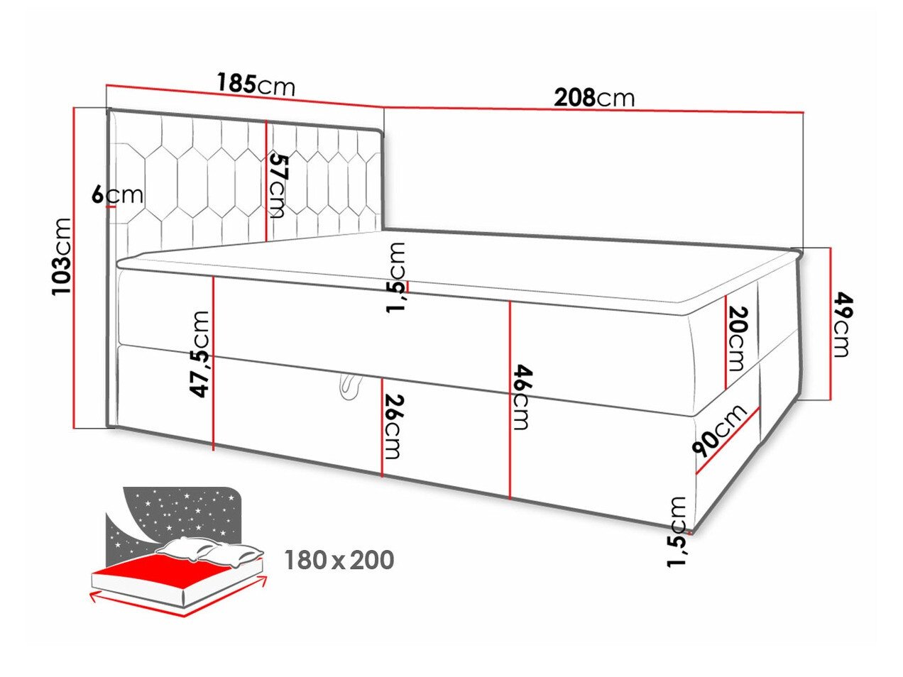Lit boxspring Pons III (Fresh 1)