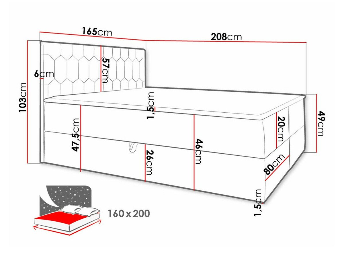 Lit boxspring Pons III (Fresh 9)