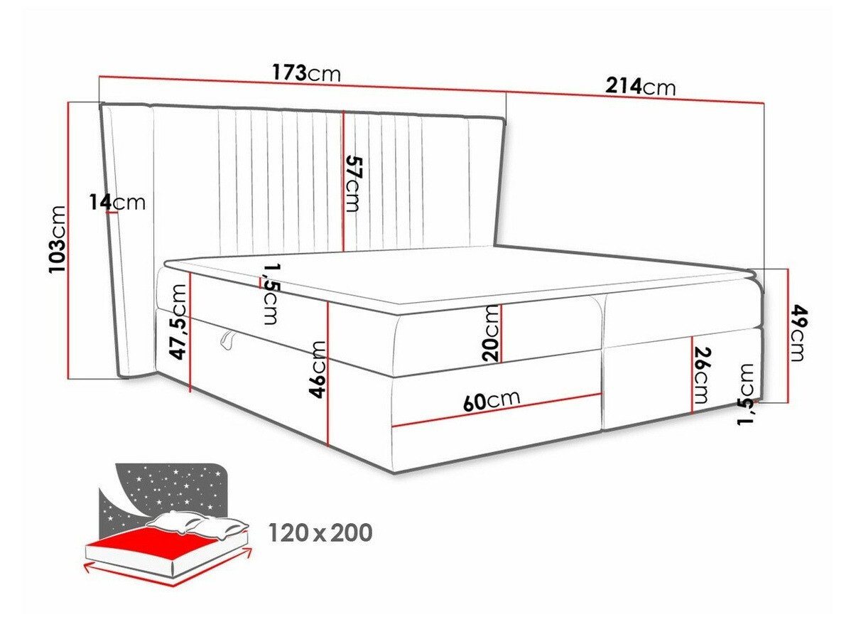 Lit boxspring Fenestra (Magic Velvet 2217)