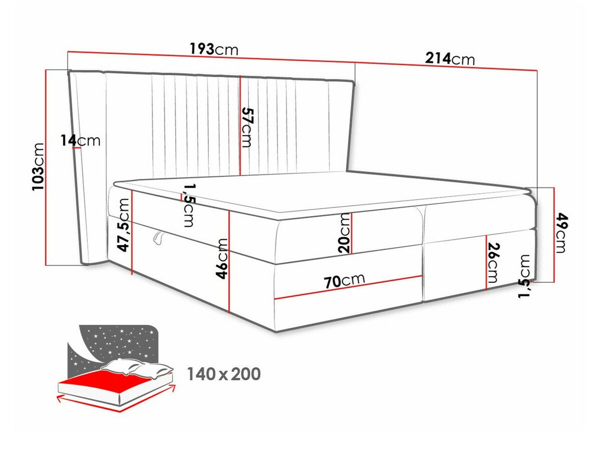 Lit boxspring Fenestra (Magic Velvet 2297)