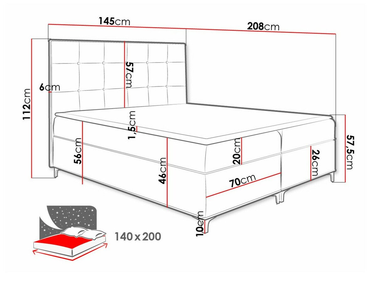 Lit boxspring Porta (Fresh 13)
