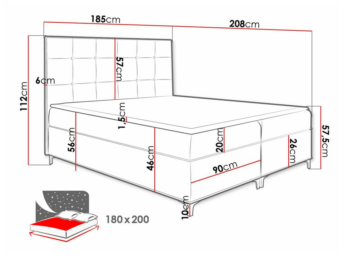 Lit boxspring Porta (Fresh 9)