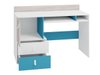 Chambre enfant complète Camteso 115 (Blanc + Chêne + Turquoise)