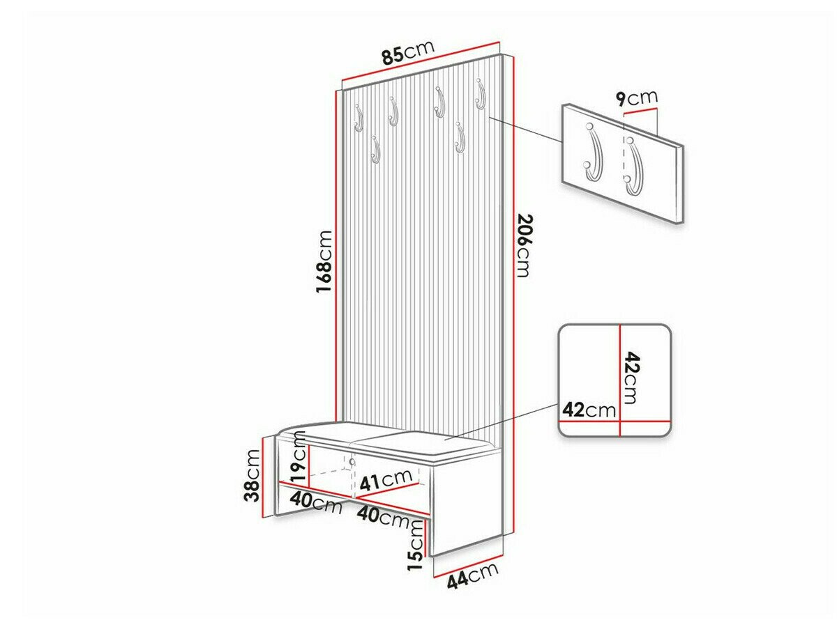 Meuble d'entrée Hartford 321 (Chêne Artisan + Manila 32)