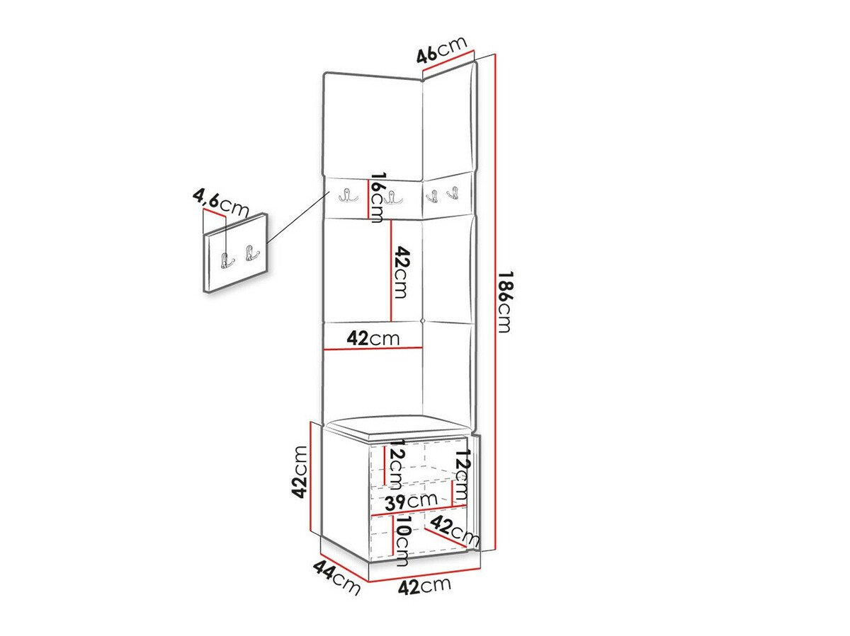 Meuble d'entrée Hartford 347 (Blanc)
