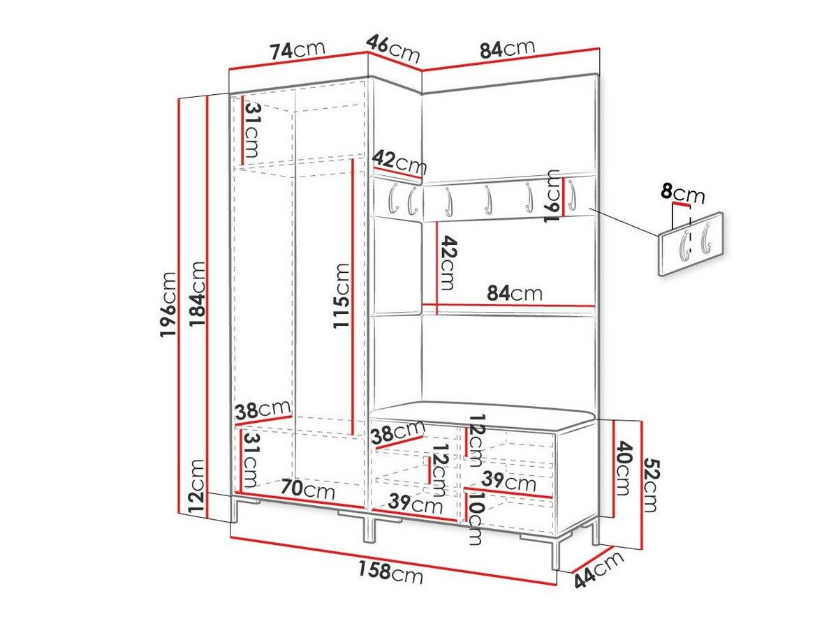 Meuble d'entrée Nomal I (Noir)
