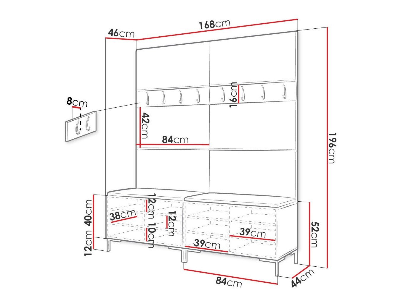 Meuble d'entrée Nomal II (Noir)