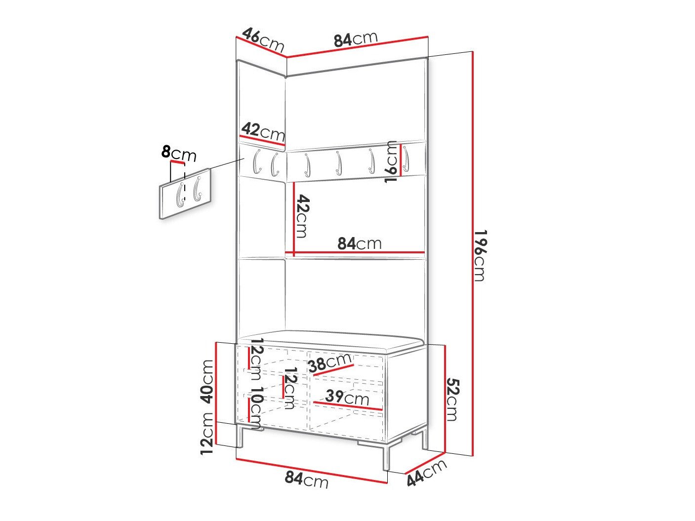 Meuble d'entrée Nomal IV (Noir)
