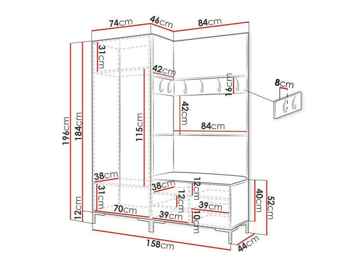 Meuble d'entrée Nomal IX (Blanc)
