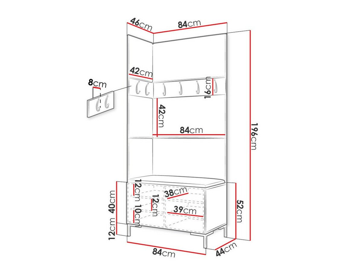 Meuble d'entrée Tivsoa 103 (Craft chêne)