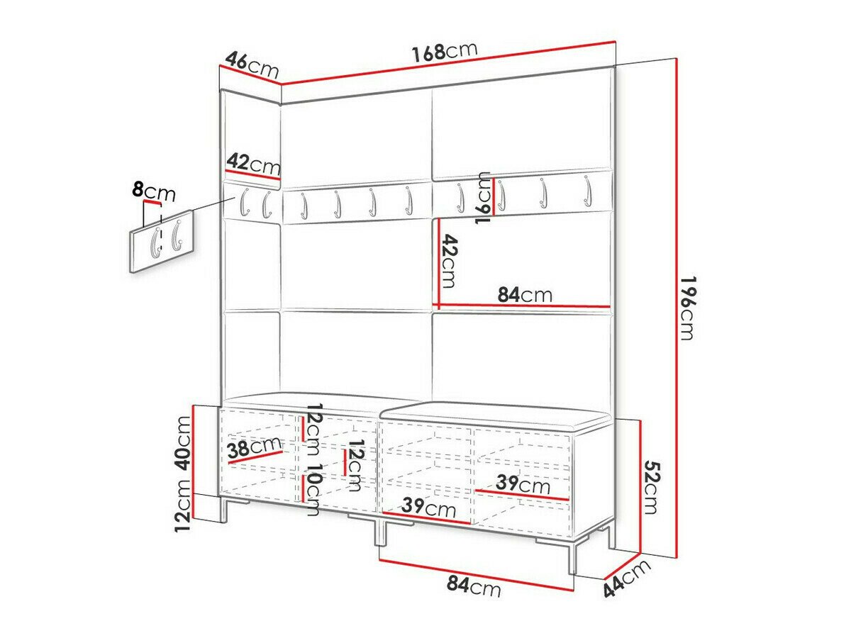 Meuble d'entrée Tivsoa 104 (Blanc)