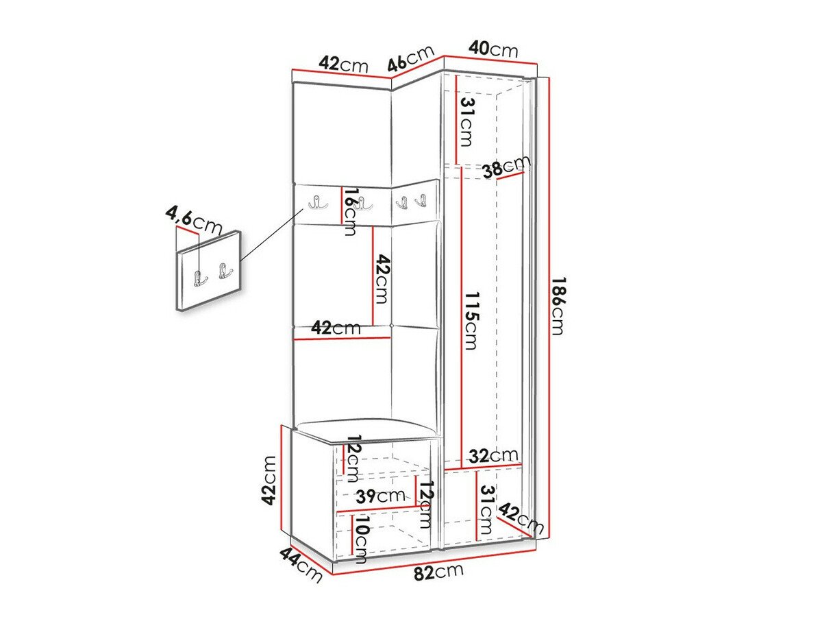 Meuble d'entrée Hartford 348 (Blanc)