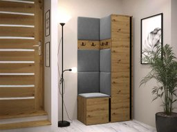 Meuble d'entrée Hartford 348 (Chêne Artisan + Noir)