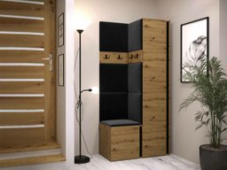 Meuble d'entrée Hartford 348 (Chêne Artisan + Noir)