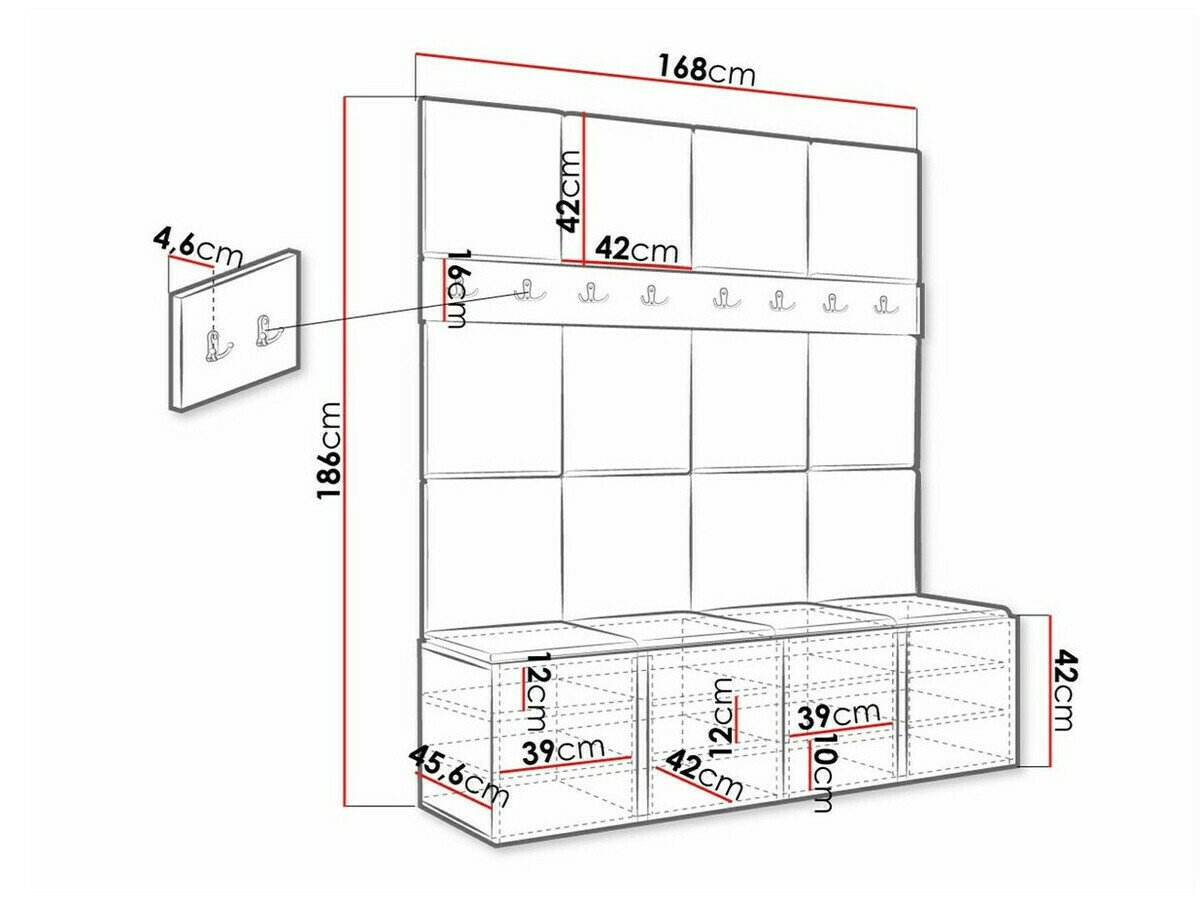 Meuble d'entrée Hartford 268 (Graphite)