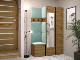 Meuble d'entrée Hartford 350 (Chêne Artisan + Noir)