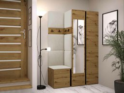 Meuble d'entrée Hartford 350 (Chêne Artisan + Noir)